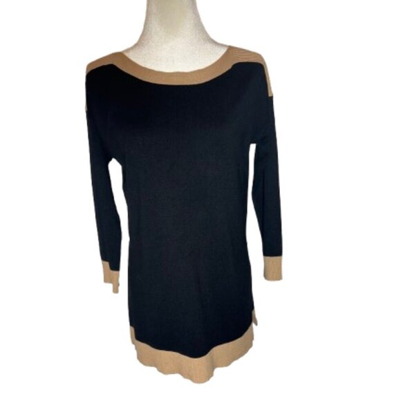 Cable & Gauge Black/Tan Sweater Dress - Large - Picture 1 of 8
